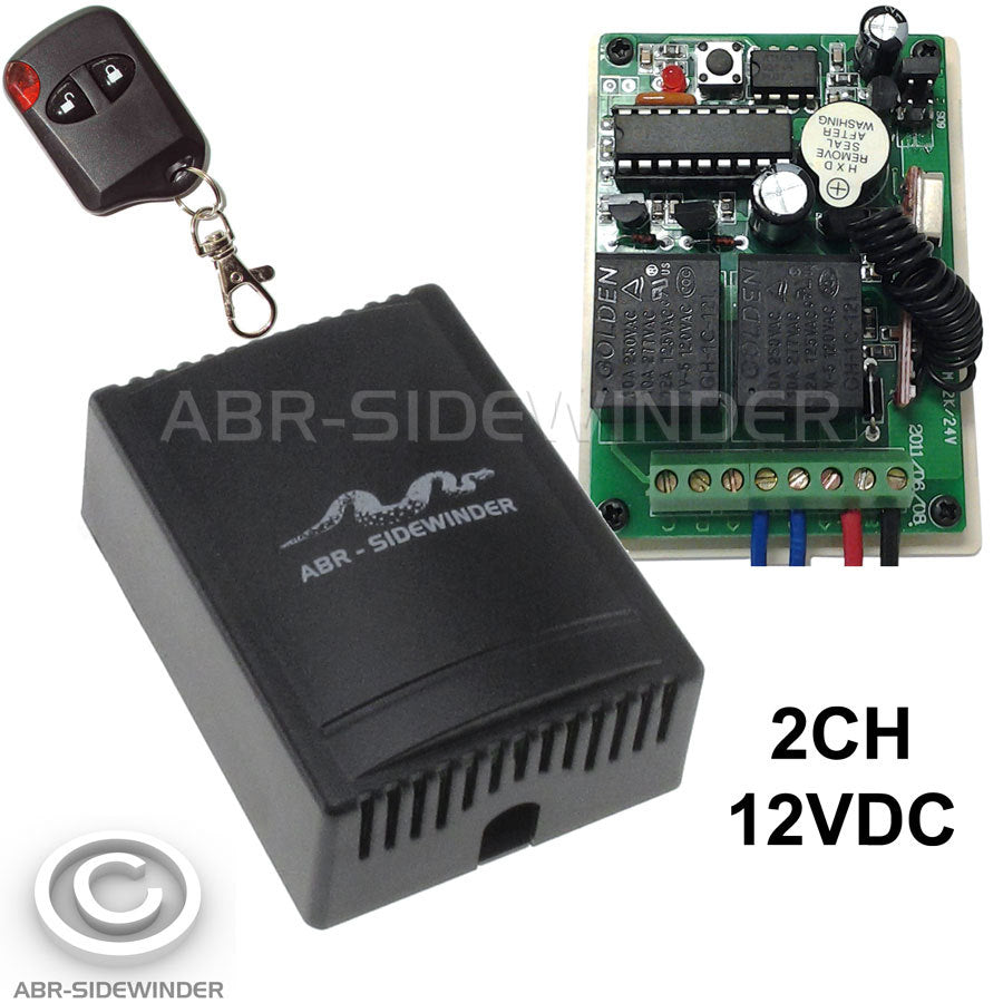 2 CHANNEL REMOTE CONTROL RELAY SWITCH 12V DC FOR LIGHTING, FANS, INVERTERS - ABR